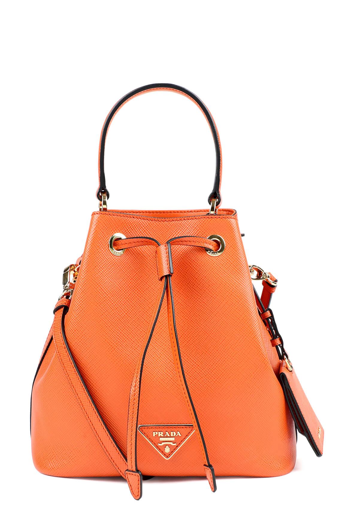 Saffiano Cuir Bucket Bag Papaya