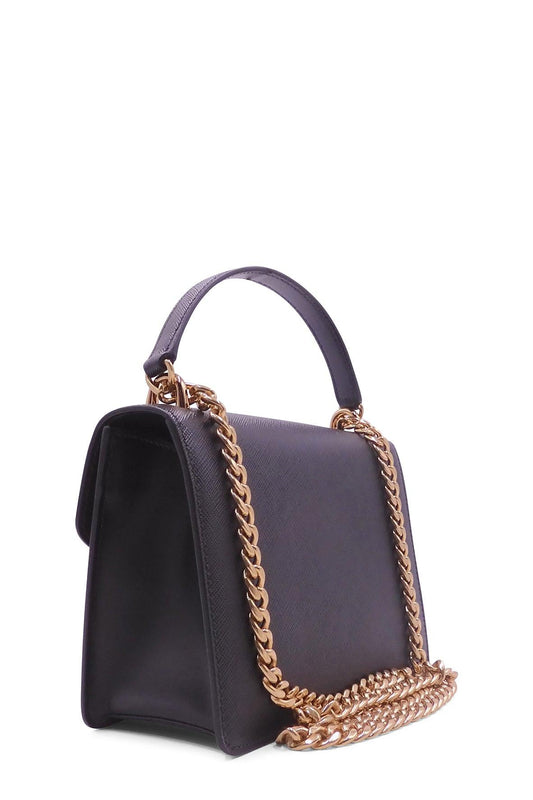 Saffiano Envelope Chain Shoulder Bag Nero