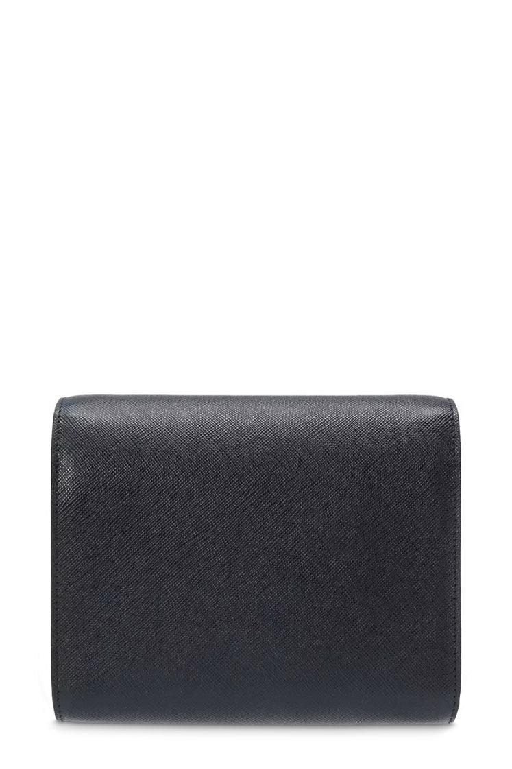 Saffiano Lux Bandoliera Shoulder Bag Black