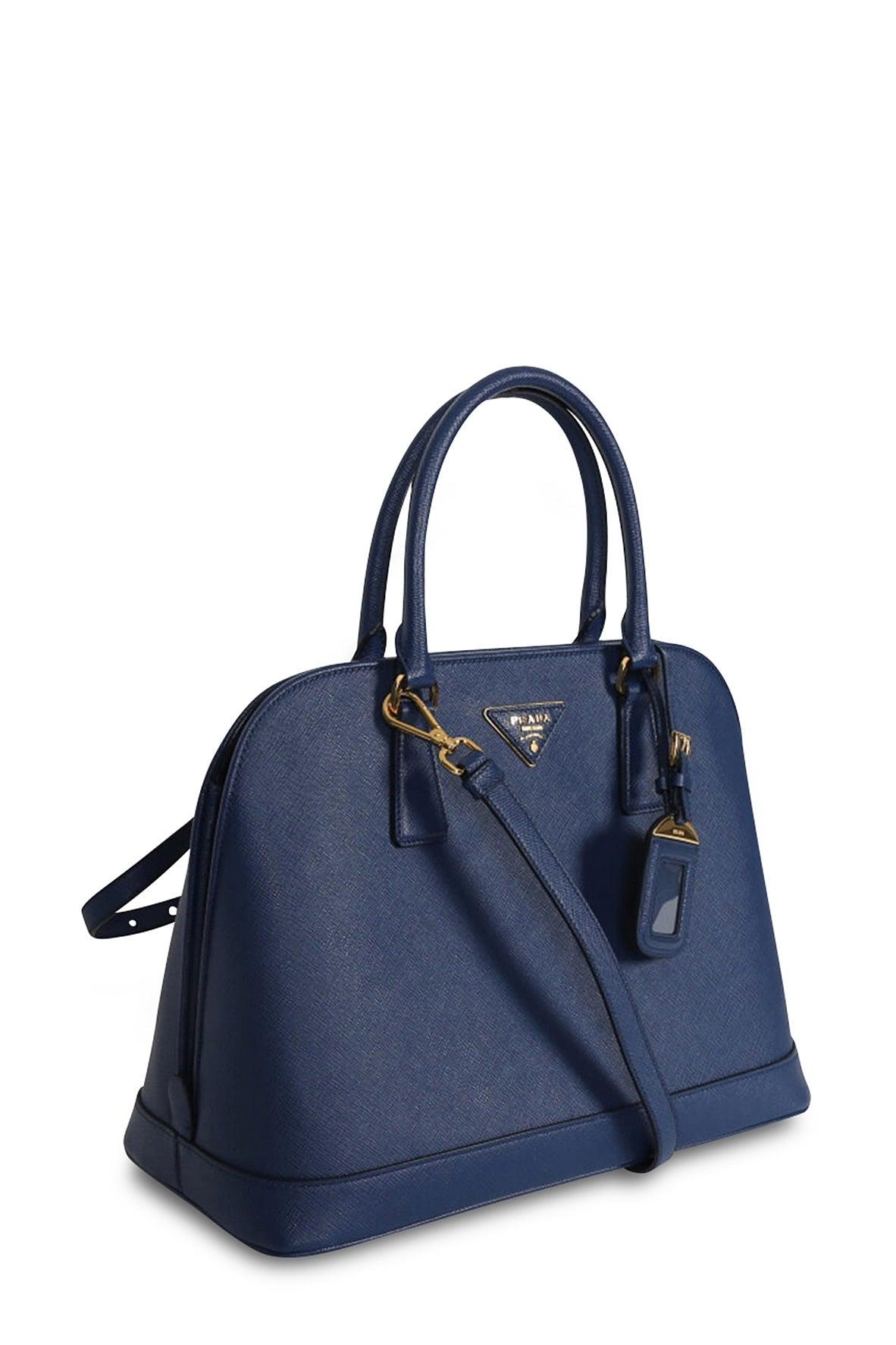 Saffiano Lux Top Handle Bag Bluette