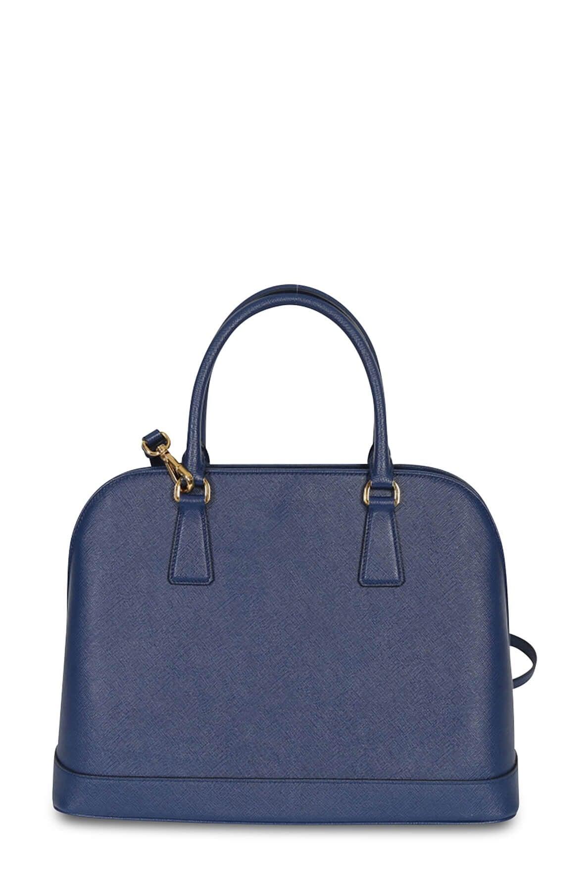 Saffiano Lux Top Handle Bag Bluette