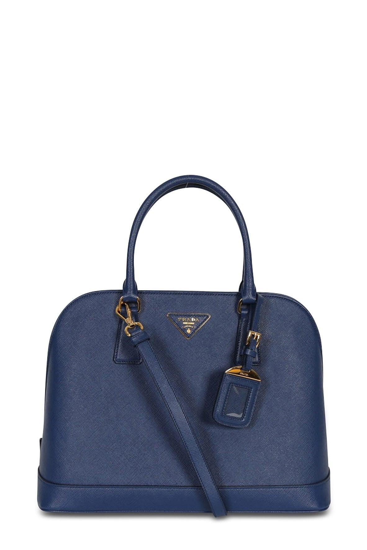 Saffiano Lux Top Handle Bag Bluette