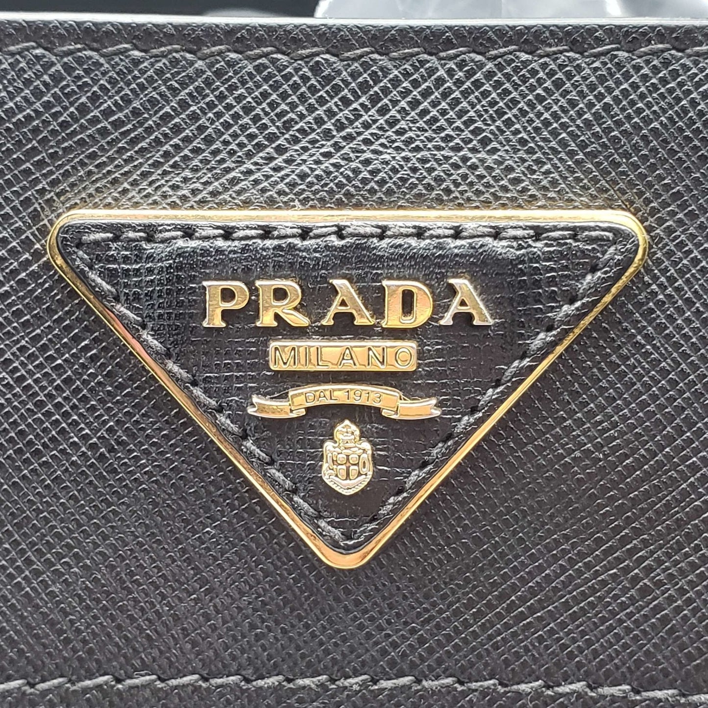 Prada Saffiano Triple Pocket Nero Black Shoulder Bag