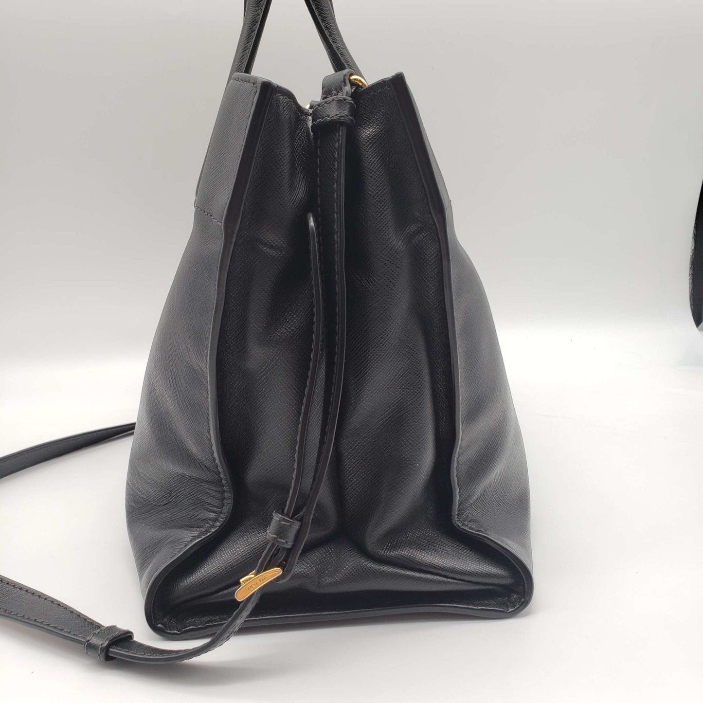 Prada Saffiano Triple Pocket Nero Black Shoulder Bag