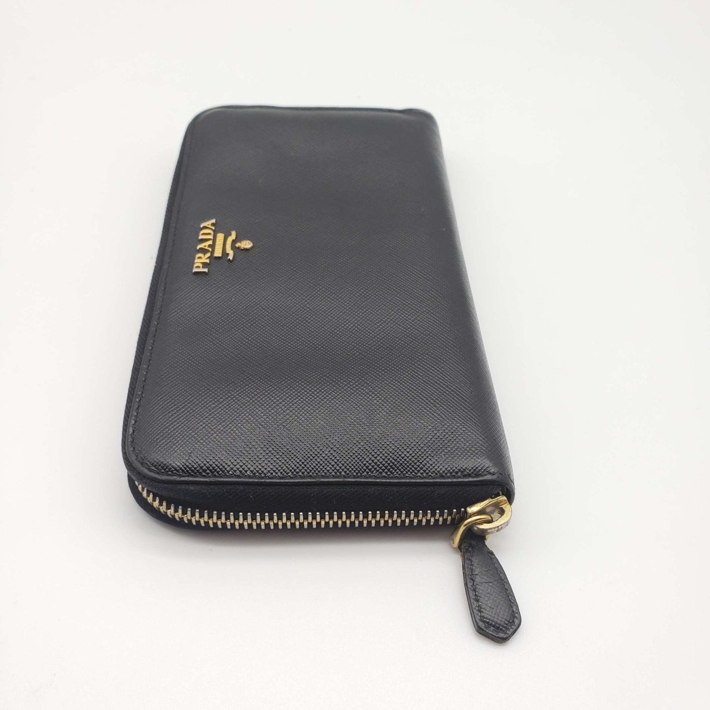 Prada Saffiano Zippy Black Wallet