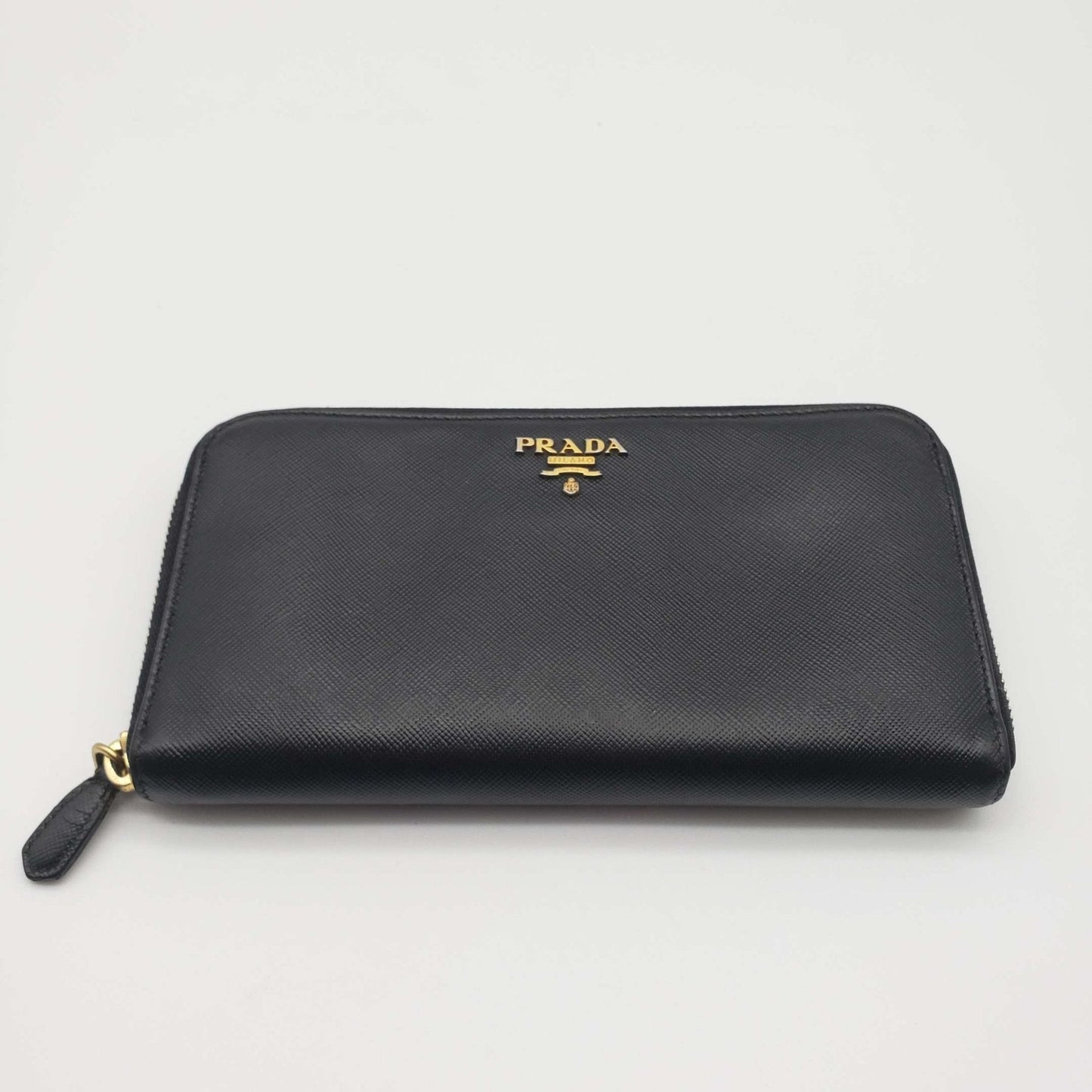 Prada Saffiano Zippy Black Wallet