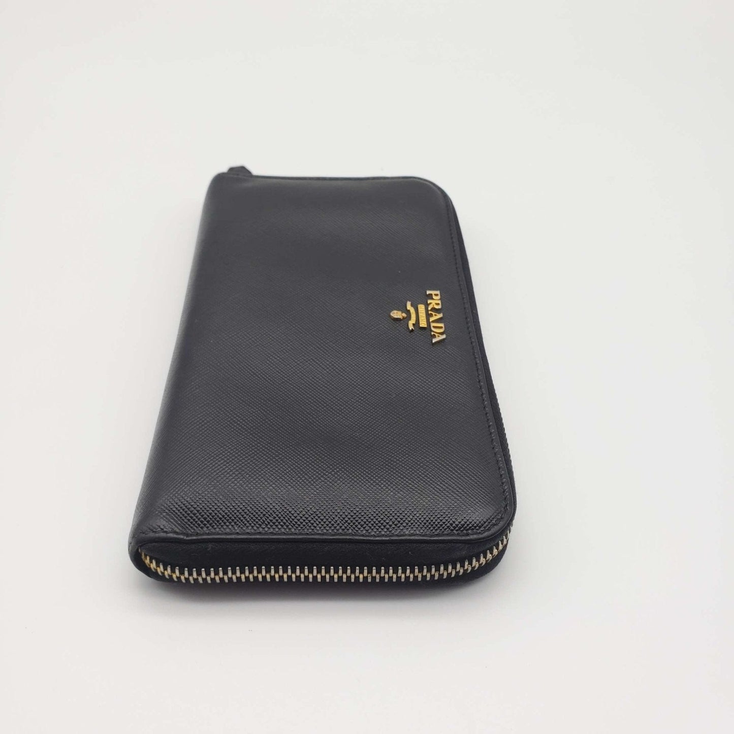 Prada Saffiano Zippy Black Wallet