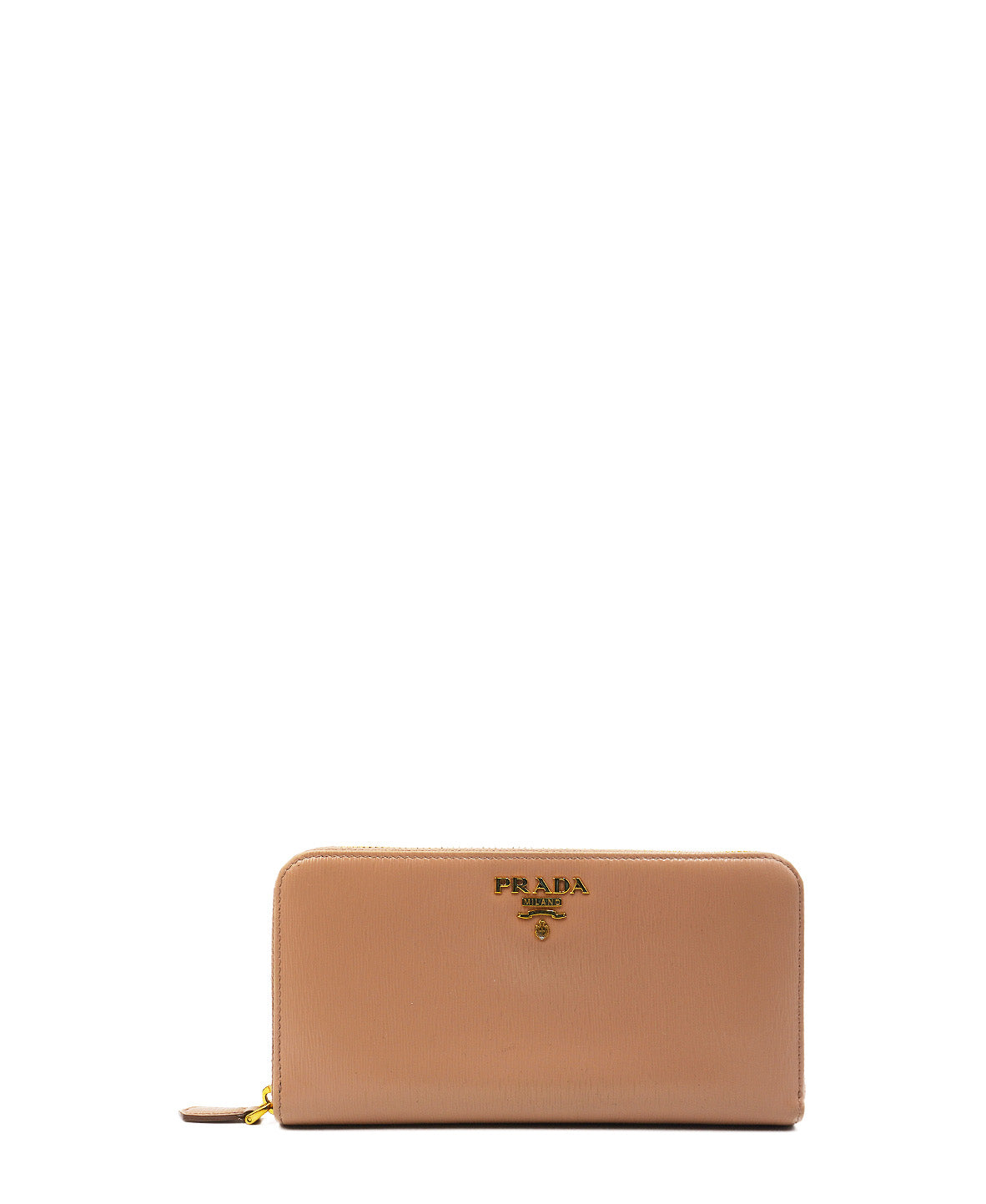 Saffiano Metal Zip Leather Continental Wallet Pink