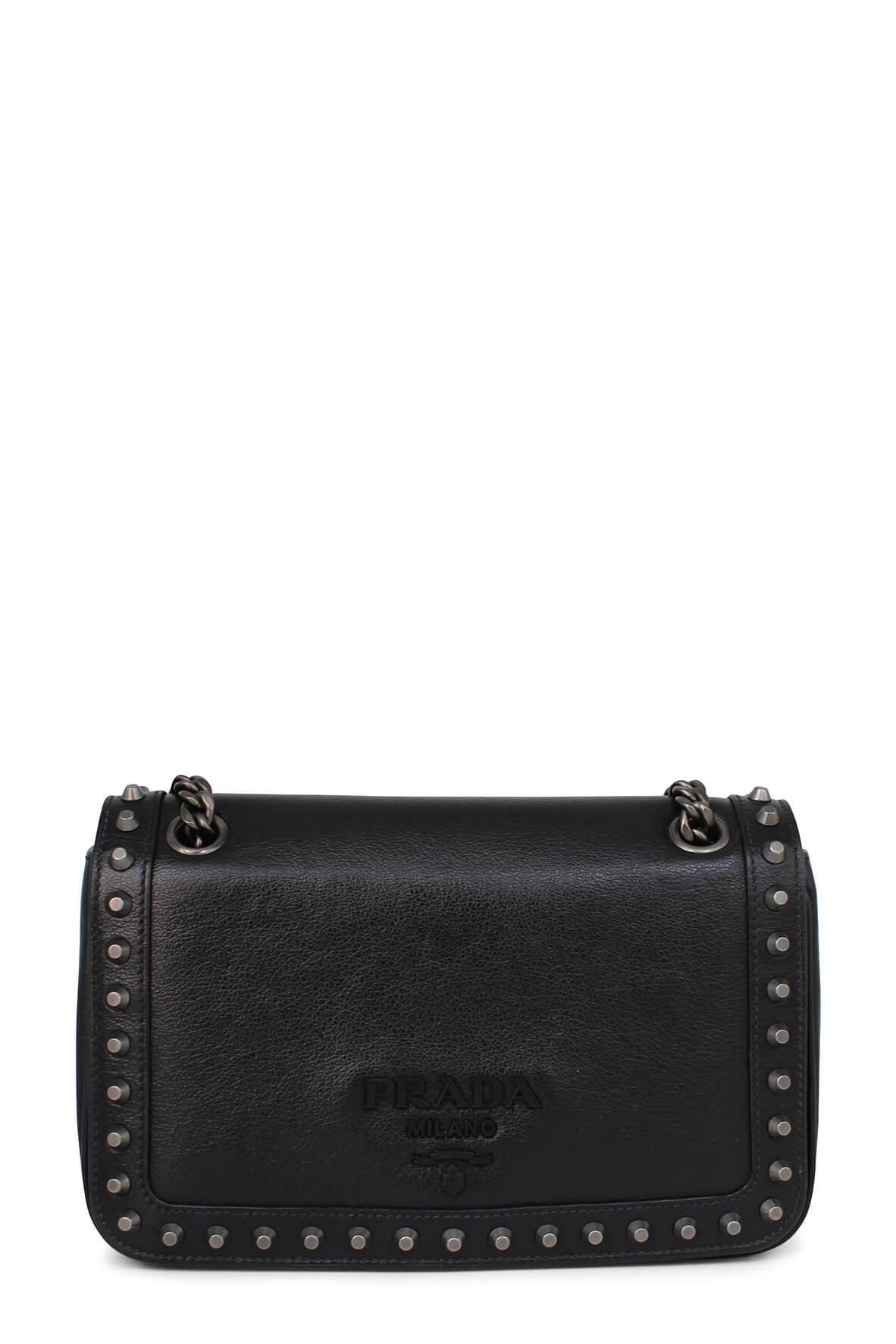 Studded Monochrome Crossbody Black