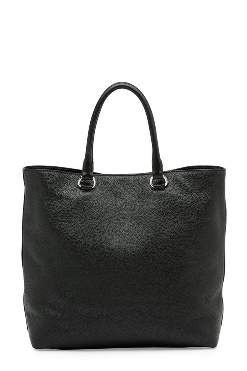 Vitello Daino Shopping Tote Black