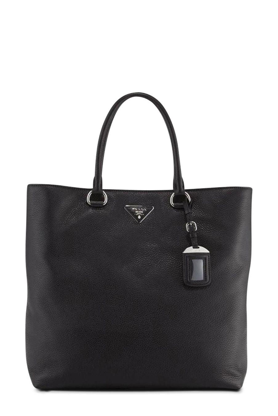 Vitello Daino Shopping Tote Black