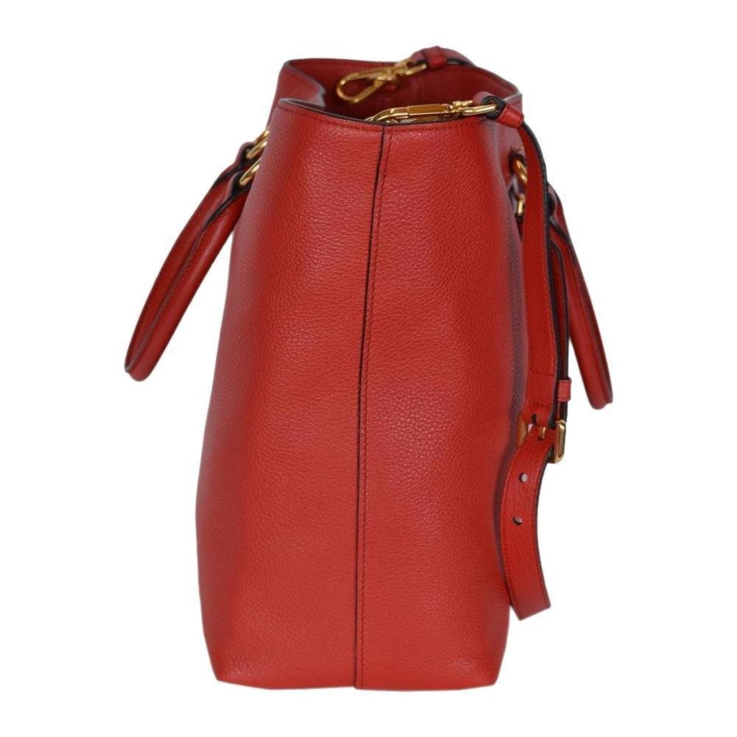 Prada Vitello Phenix Red Leather Shopping Tote