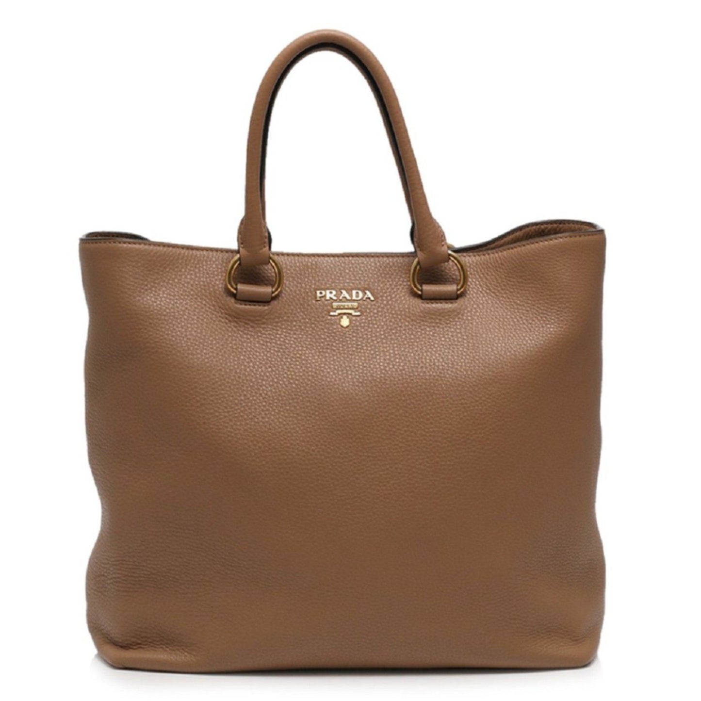 Prada Vitello Phenix Cognac Brown Shopping Tote Bag