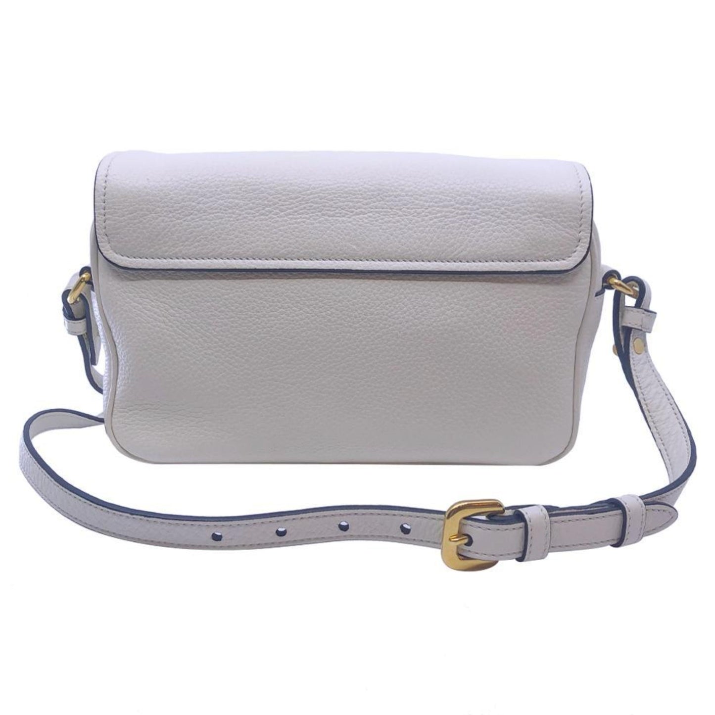 Prada Flap Vitello Phenix Ivory Leather Cross Body Bag