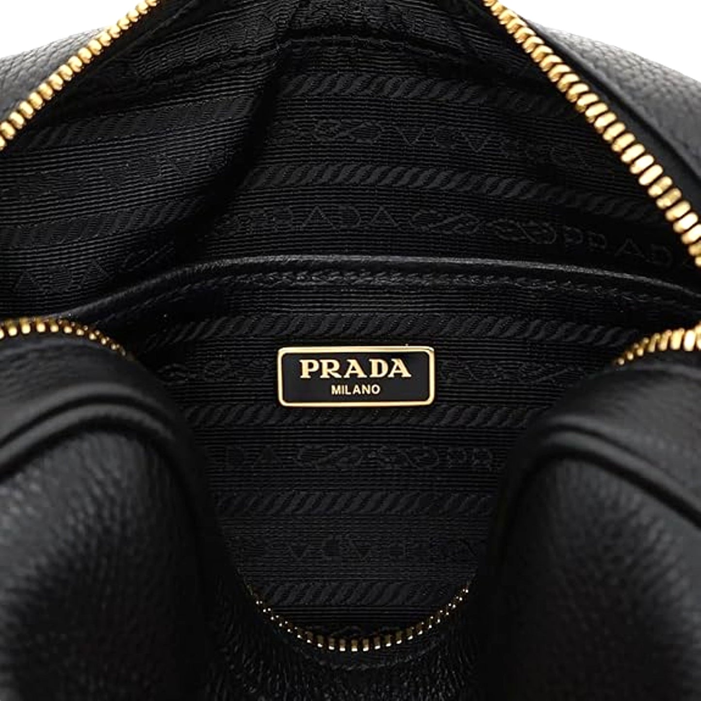 Prada Milano Black Leather Crossbody Bag Web Stripe Strap