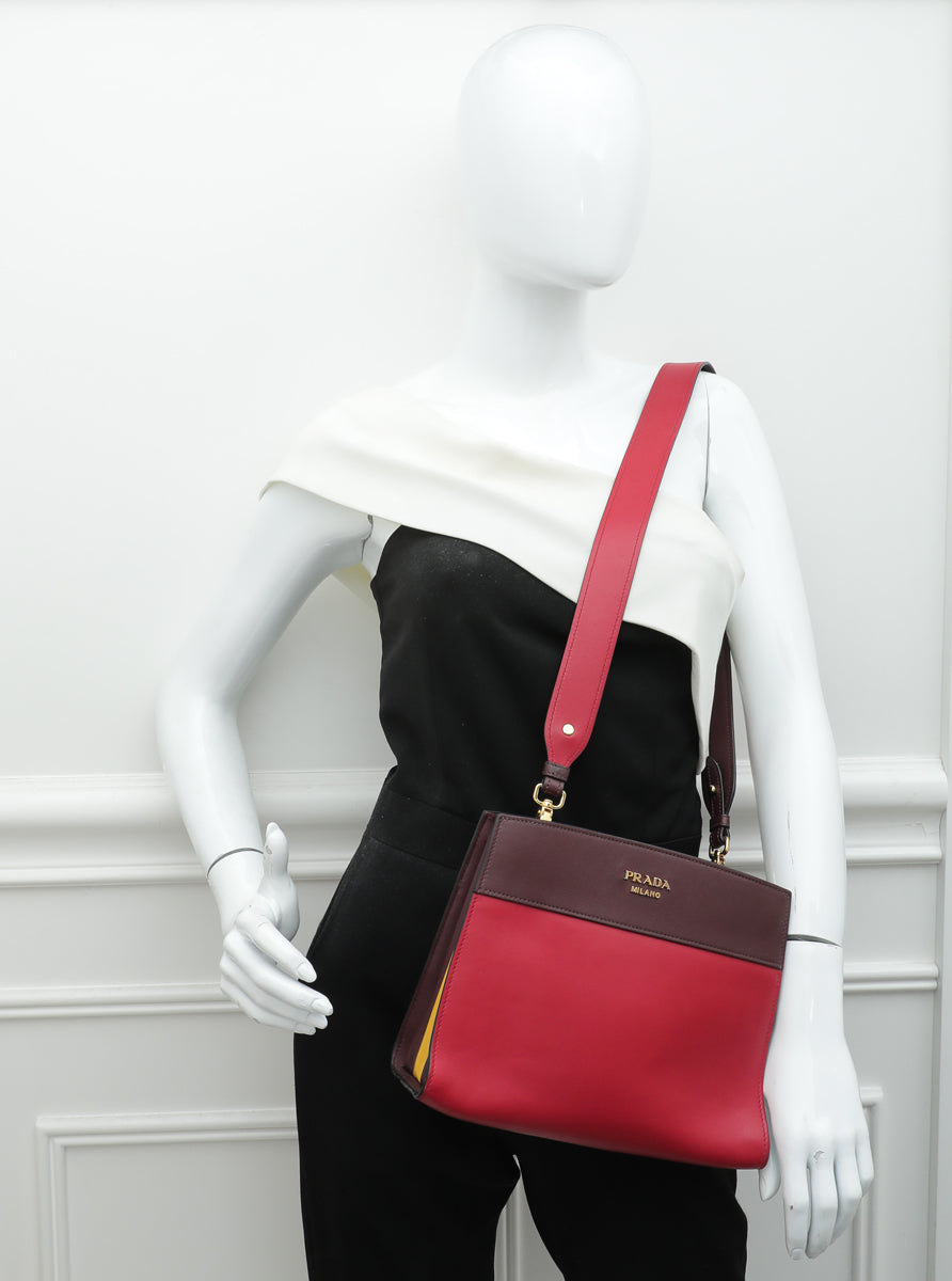 Prada Tricolor Bibliotheque Shoulder Bag