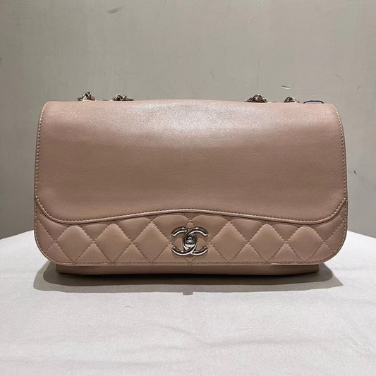 Chanel Beige Flap Bag Medium Size