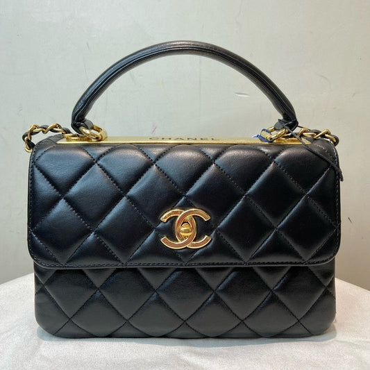 Chanel Trendy CC Small Black Leather Handbag