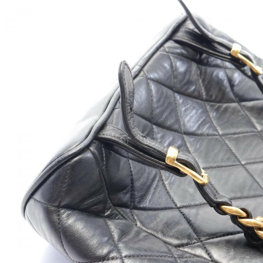 Chanel Matelasse Backpack Rucksack Leather Black Gold Hardware