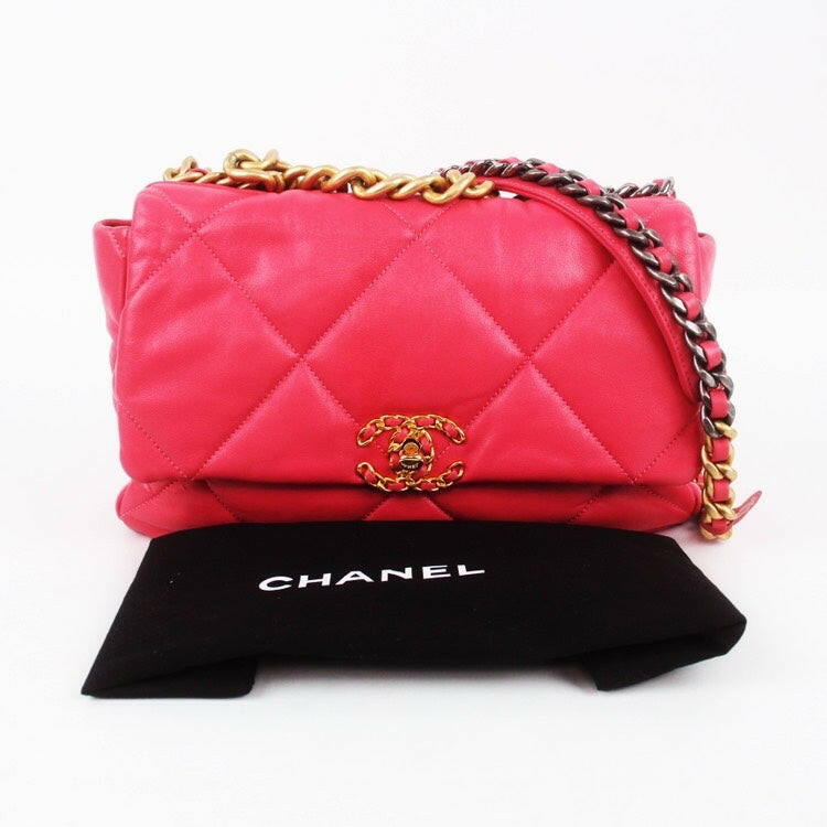 Chanel 19 Bag Medium Red with Gold-Tone Chain 2020.