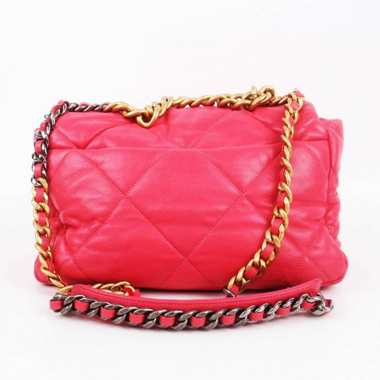 Chanel 19 Bag Medium Red with Gold-Tone Chain 2020