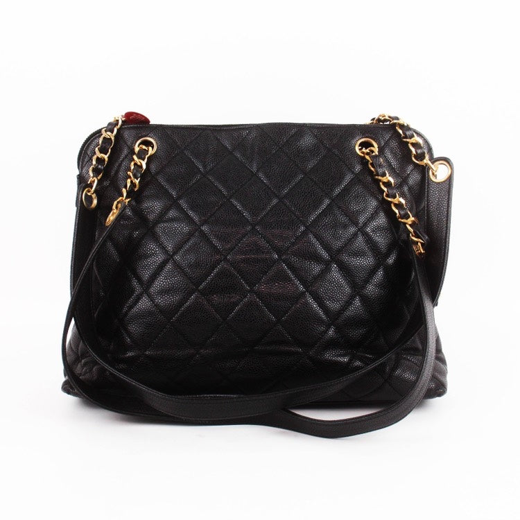 Vintage Chanel Black Quilted Shoulder Bag 1994-1996, Large Size