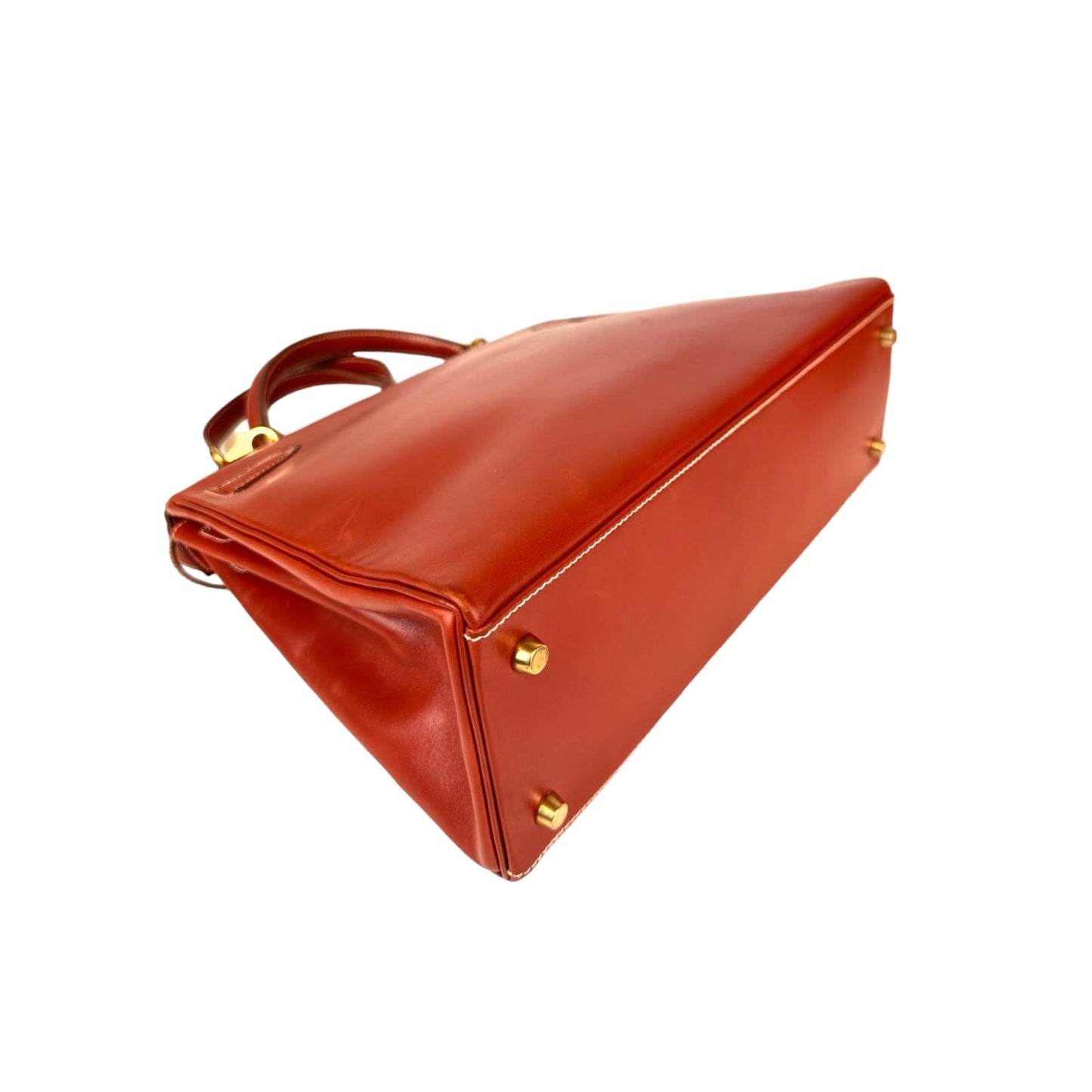 Hermès Kelly 32 Red Box Calfskin Gold