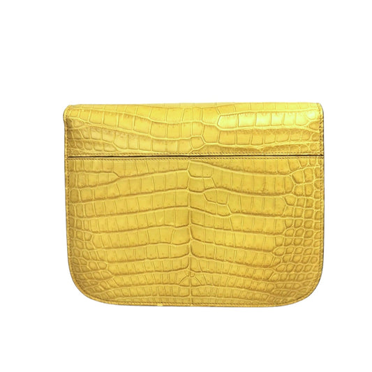 Celine Classic Medium Yellow Crocodile