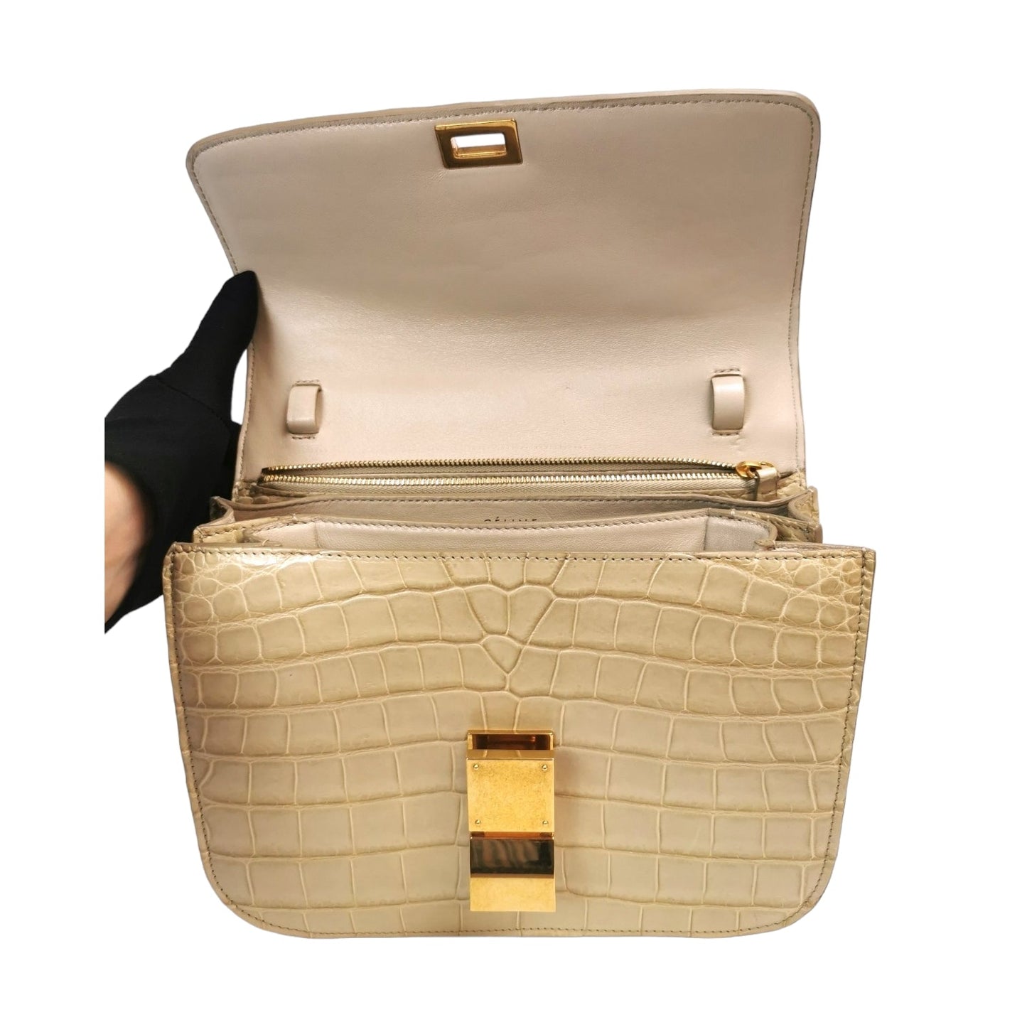 Celine Classic Medium Beige Crocodile