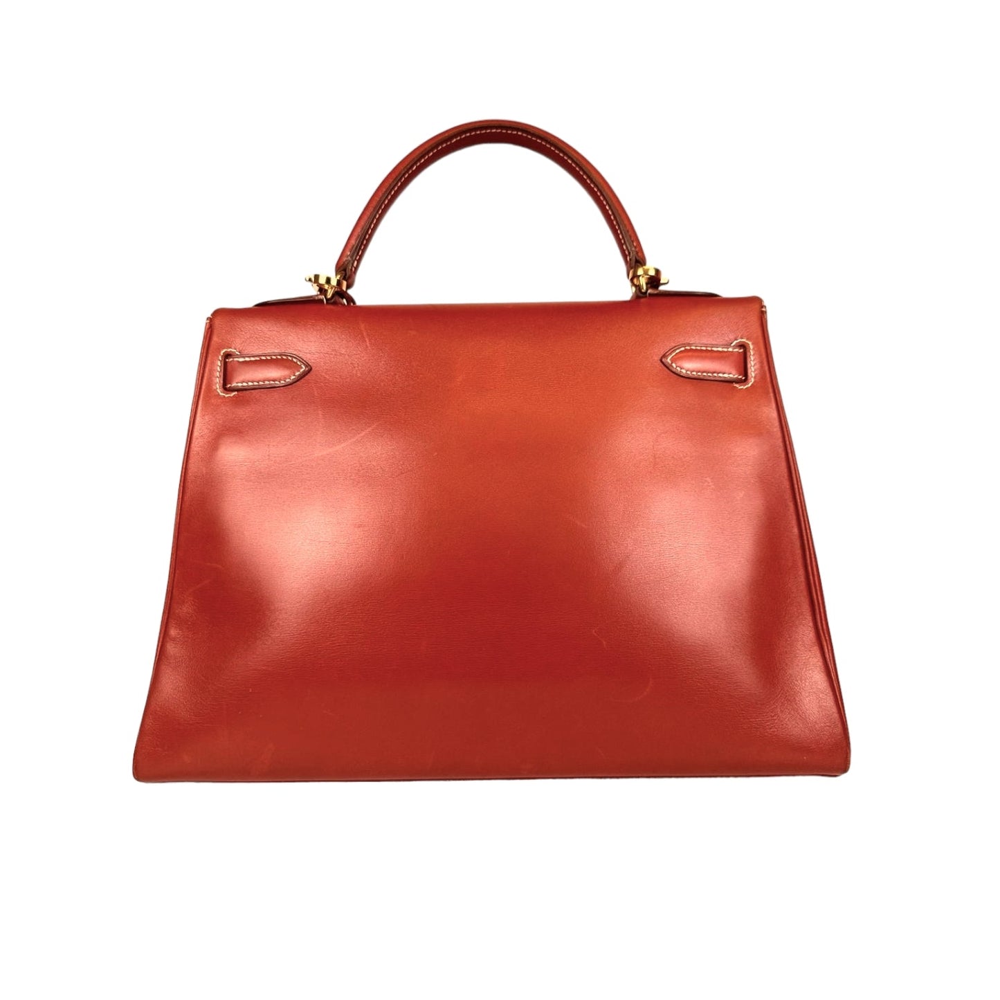 Hermès Kelly 32 Red Box Calfskin Gold