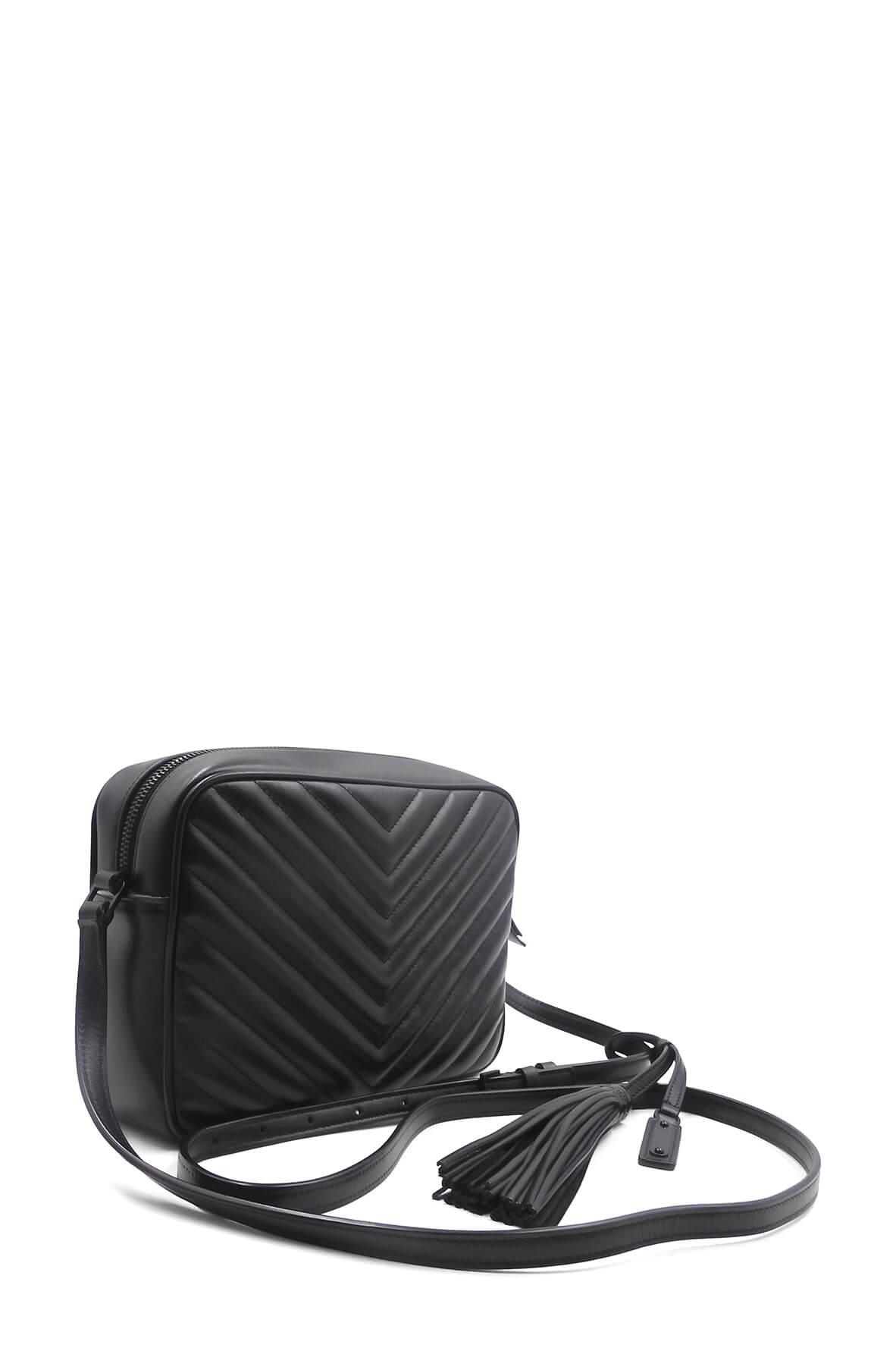 Matelasse Lou Camera Bag Black with Black Hardware