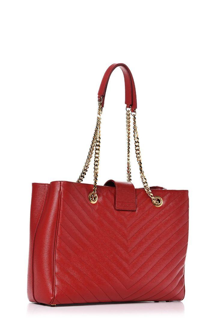 Cassandre Chain Matelasse Shopper Red