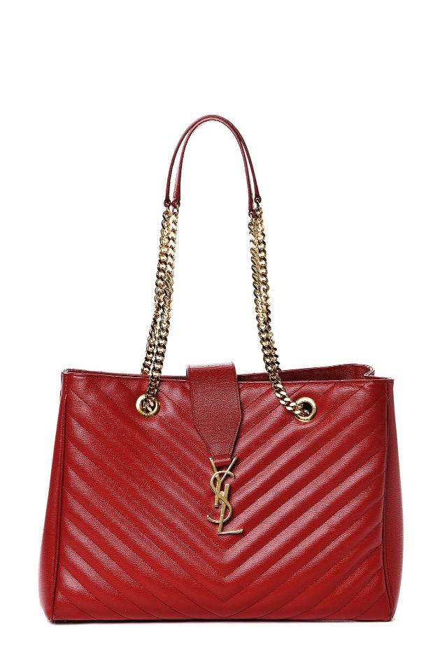 Cassandre Chain Matelasse Shopper Red