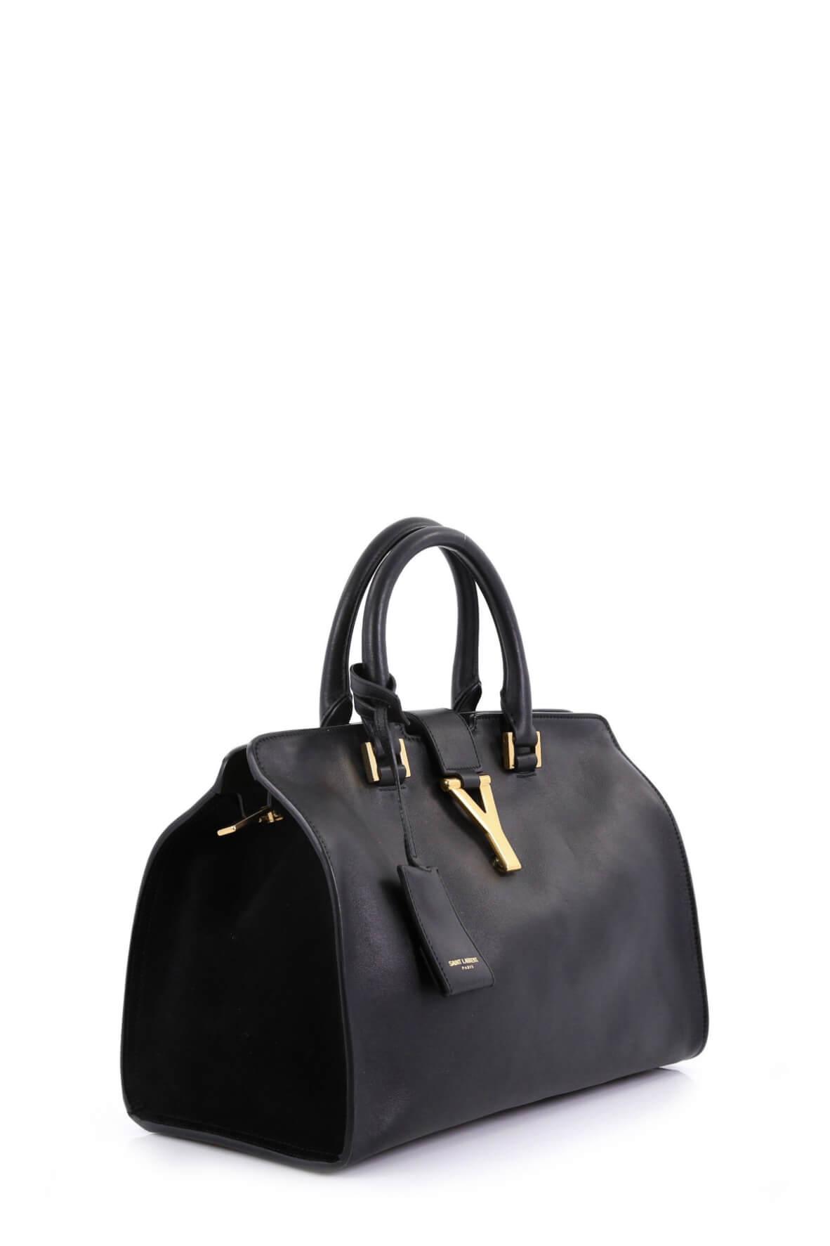 Small Cabas Chyc Tote Black with Suede Sides