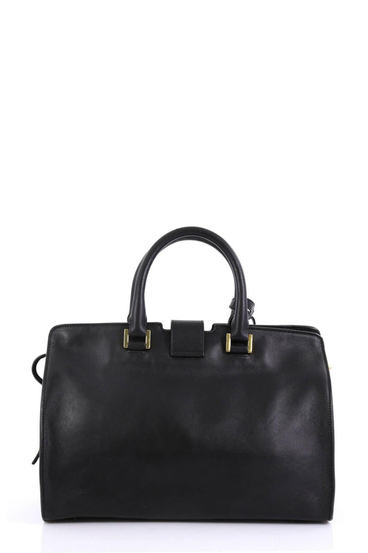 Small Cabas Chyc Tote Black with Suede Sides