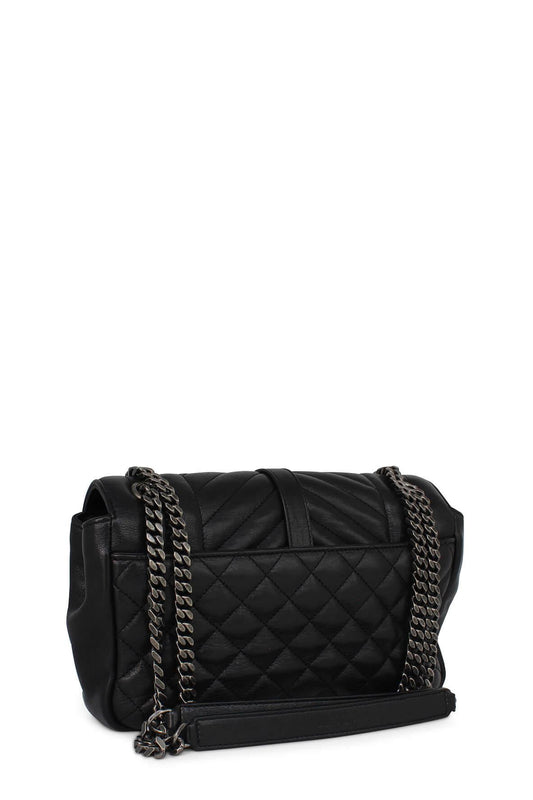 Small Mix Matelasse Monogram Soft Envelope Bag Black