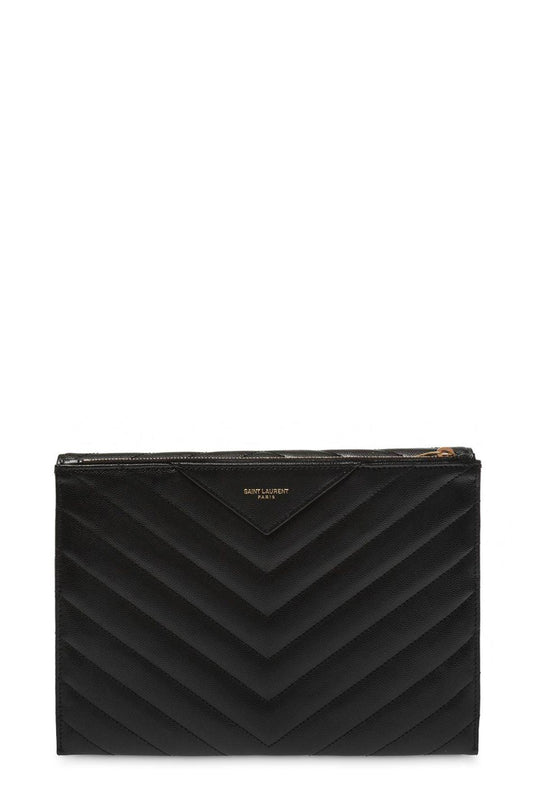 Tribeca Chain Wallet Black with Gold Hardware