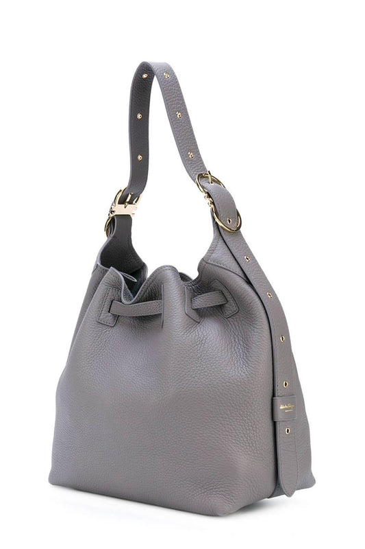 Carla Drawstring Hobo Grey