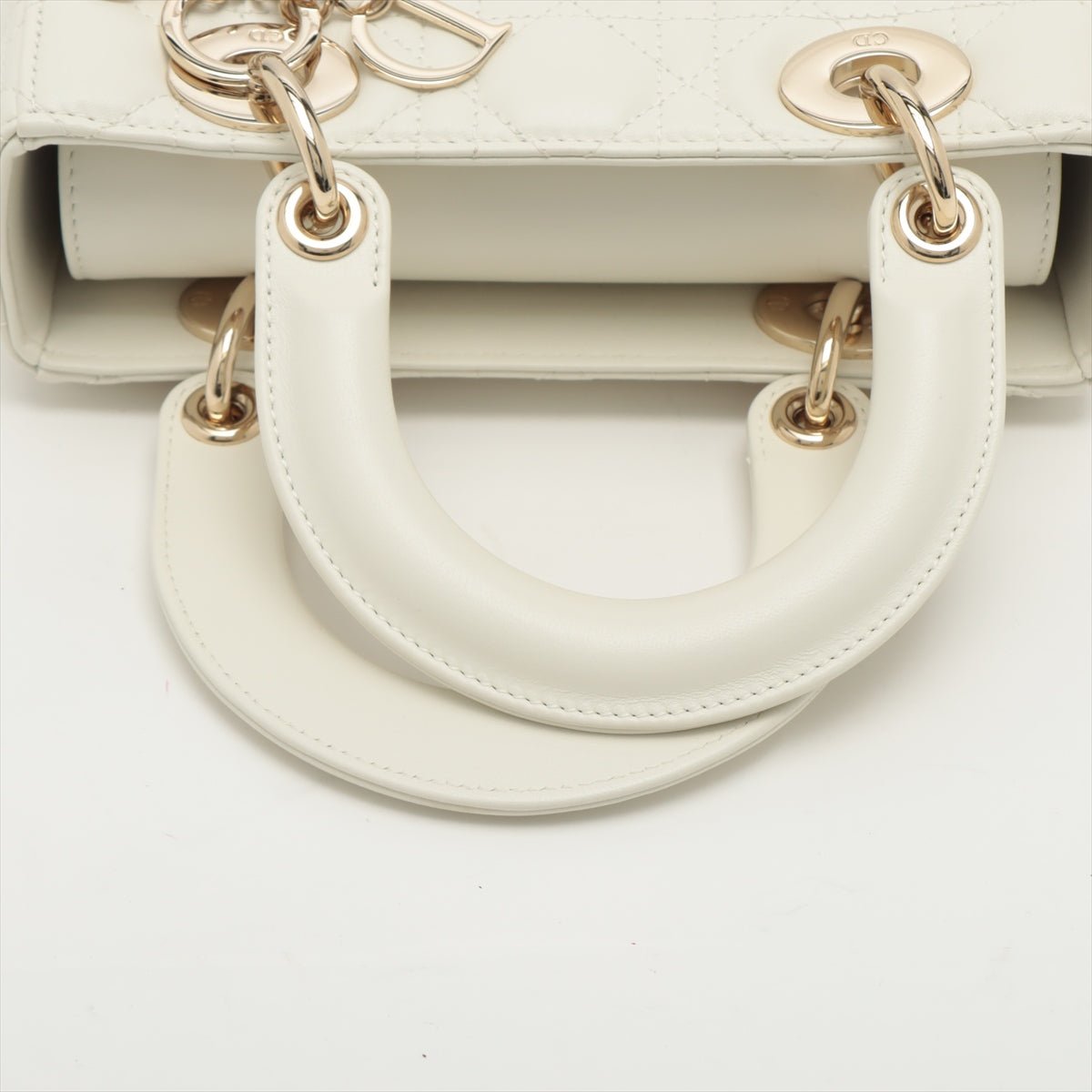 Small Lady Dior My ABCDior Bag Leather 2-way Off White