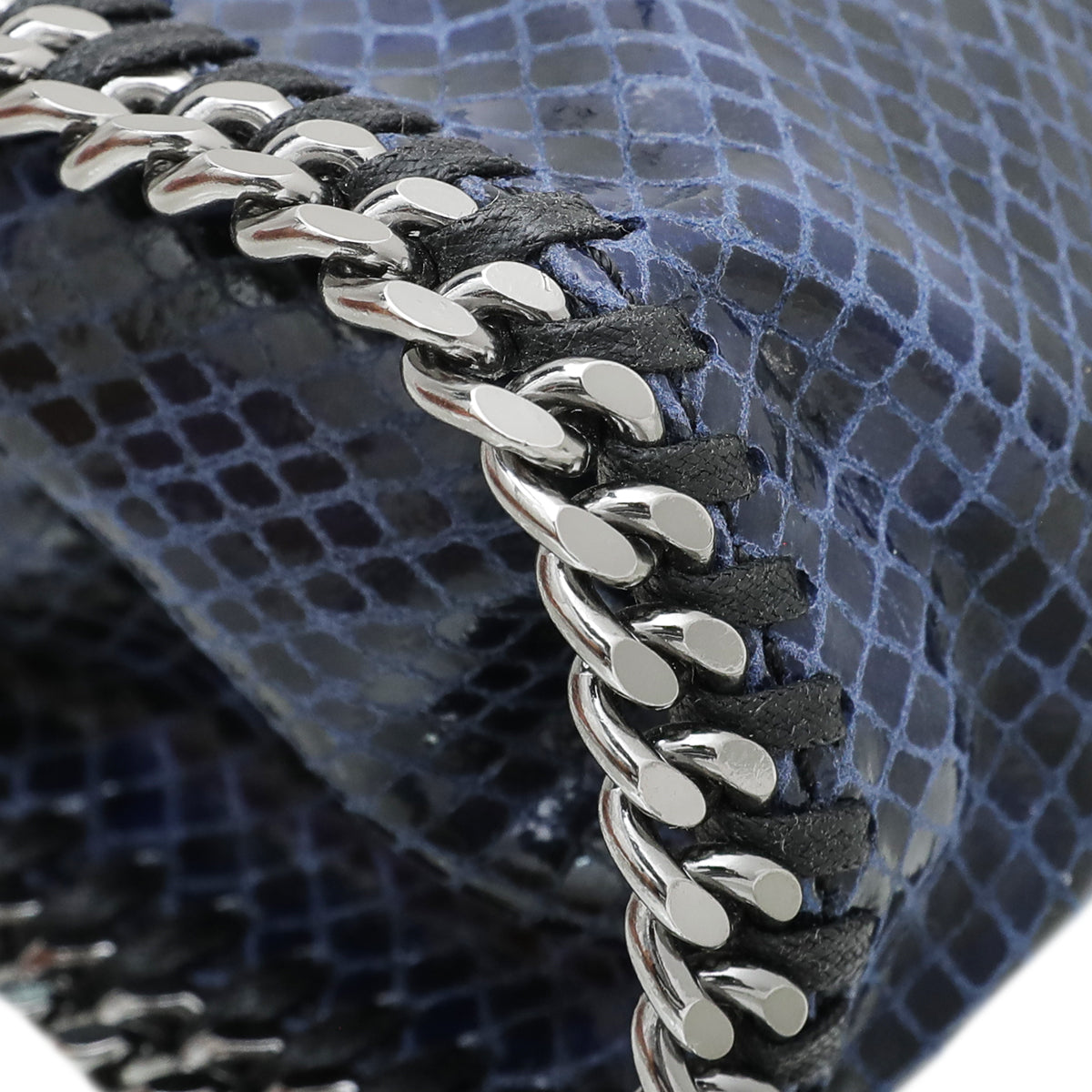 Stella Mccartney Blue Snakeskin Falabella Mini Bag