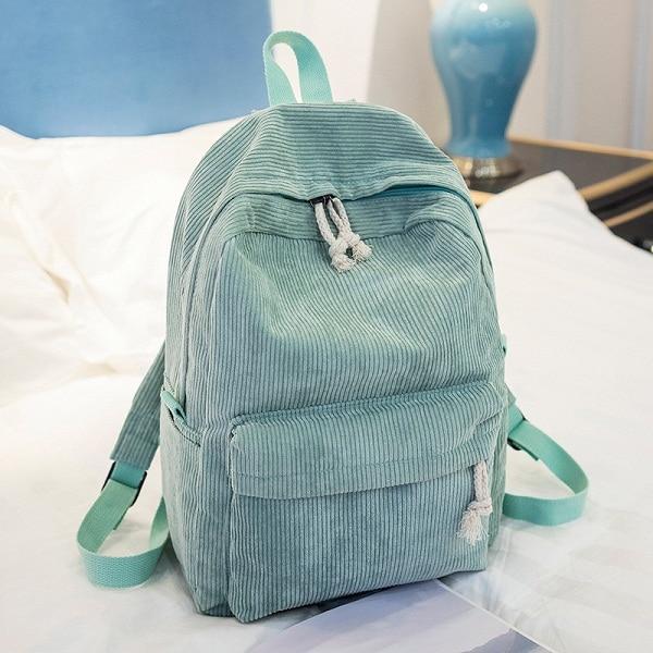 The Corduroy' - Striped Corduroy Backpack - Bags Bistro