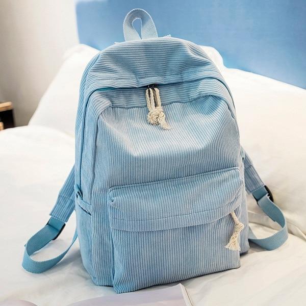 The Corduroy' - Striped Corduroy Backpack - Bags Bistro