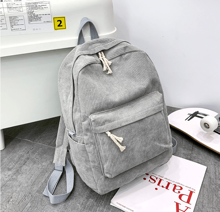 The Corduroy' - Striped Corduroy Backpack - Bags Bistro