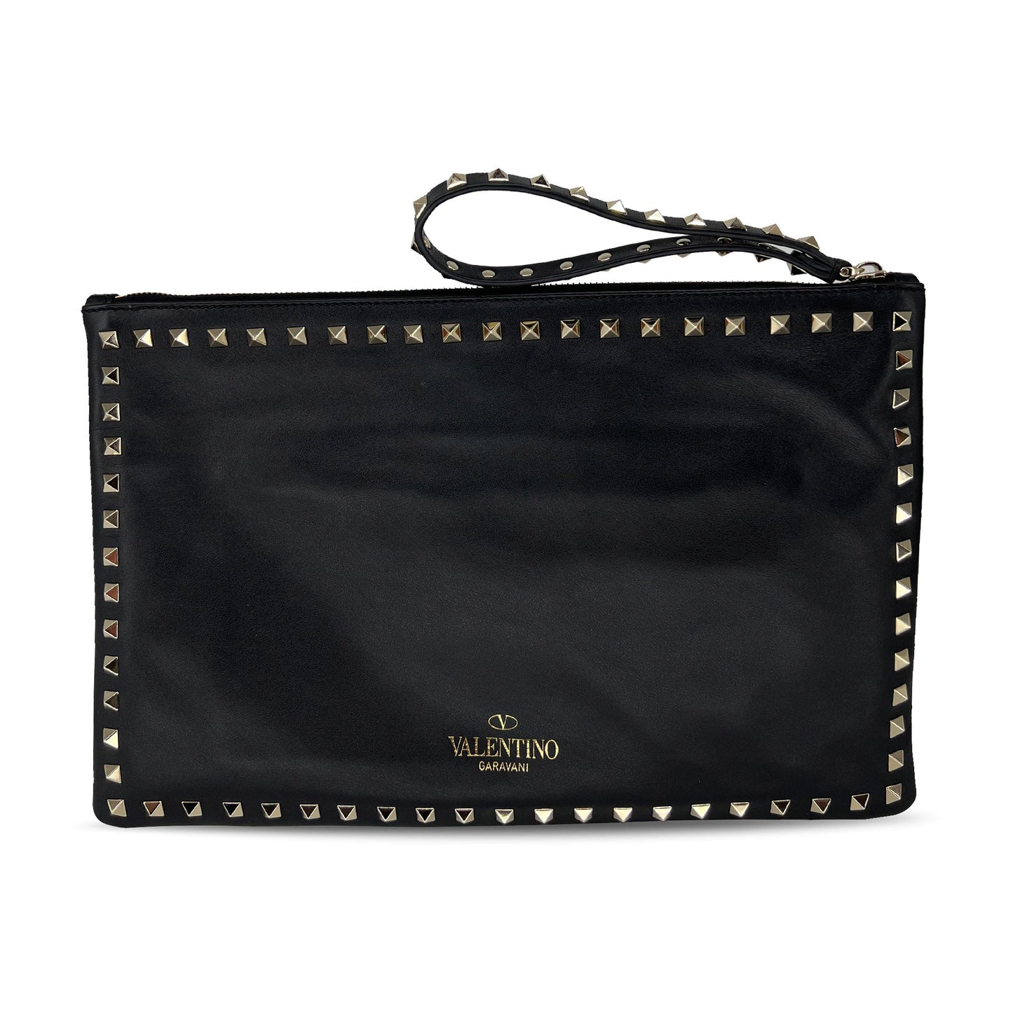 Valentino Garavani Rockstud large leather pouch