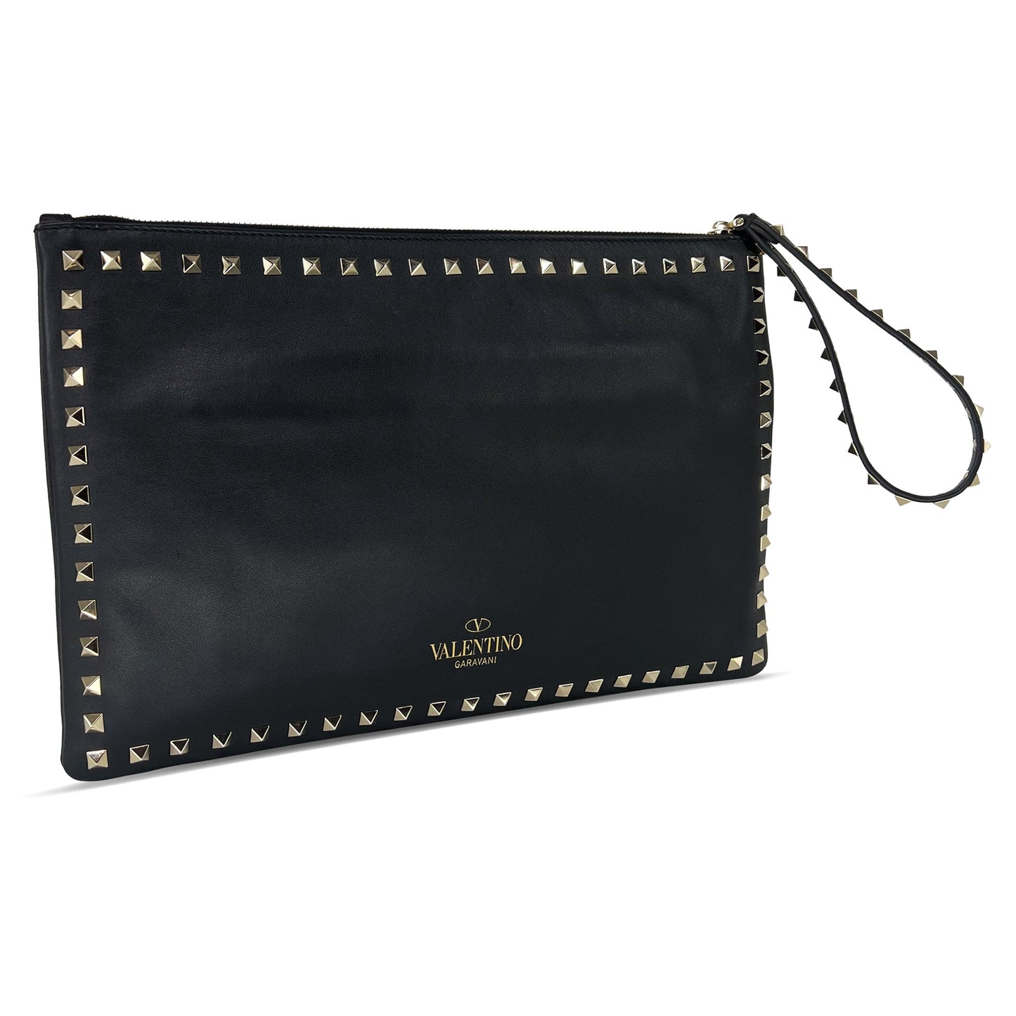 Valentino Garavani Rockstud large leather pouch