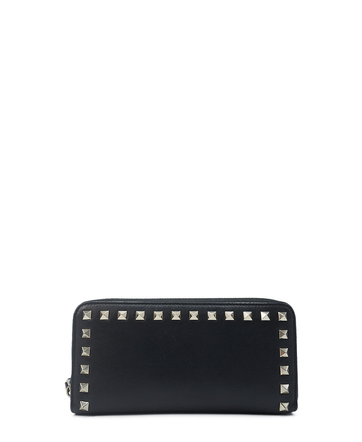 Rockstud Accents Leather Continental Wallet Black