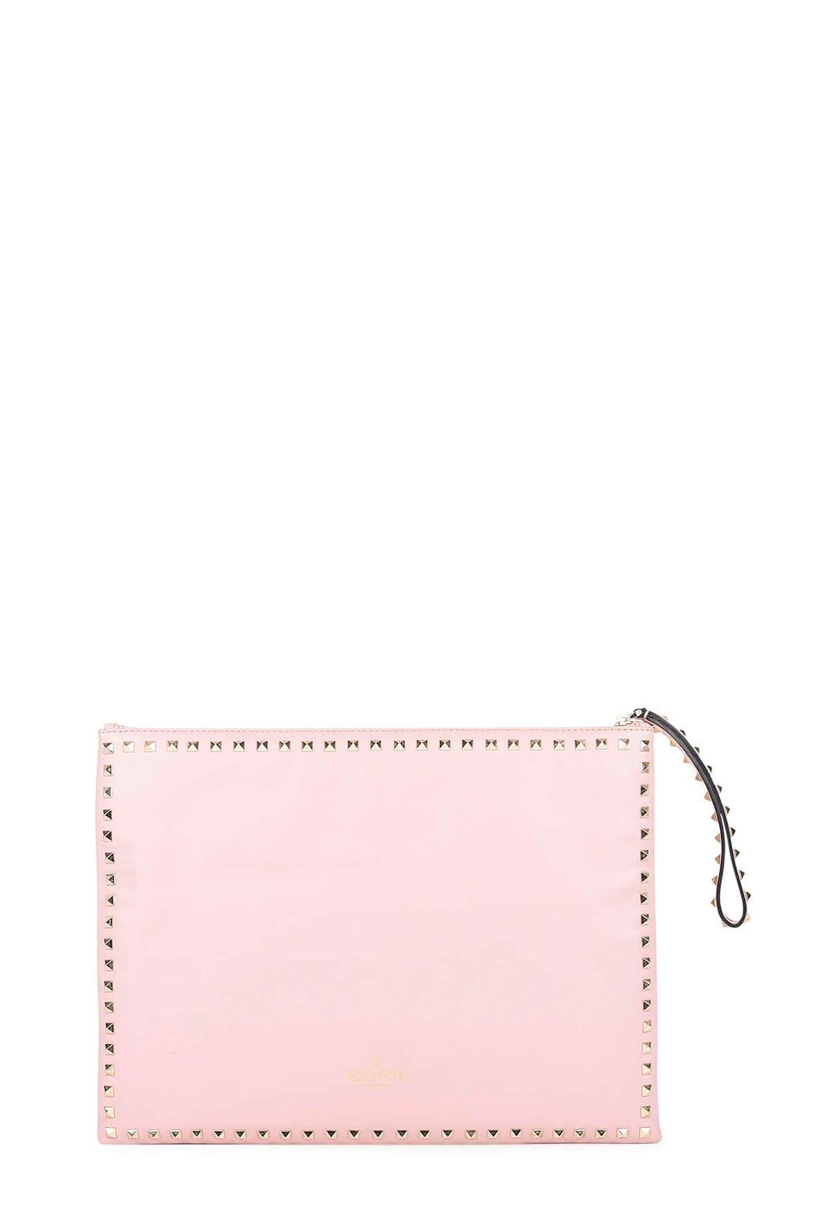 Rockstud Zip Clutch Light Rose Pink