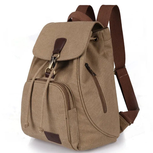 Vintage Drawstring Canvas Backpack - Bags Bistro