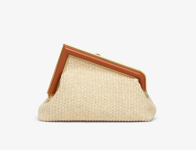 Fendi First Small Natural straw bag