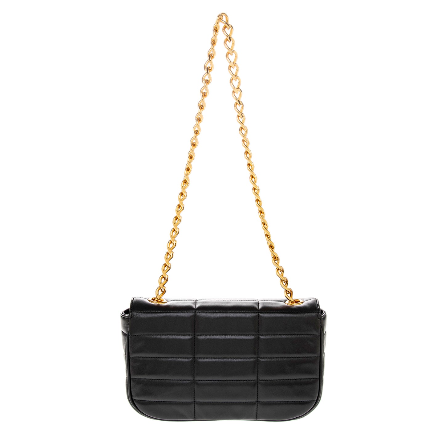 Black Matelasse Quilted Goatskin Chain Shoulder Bag